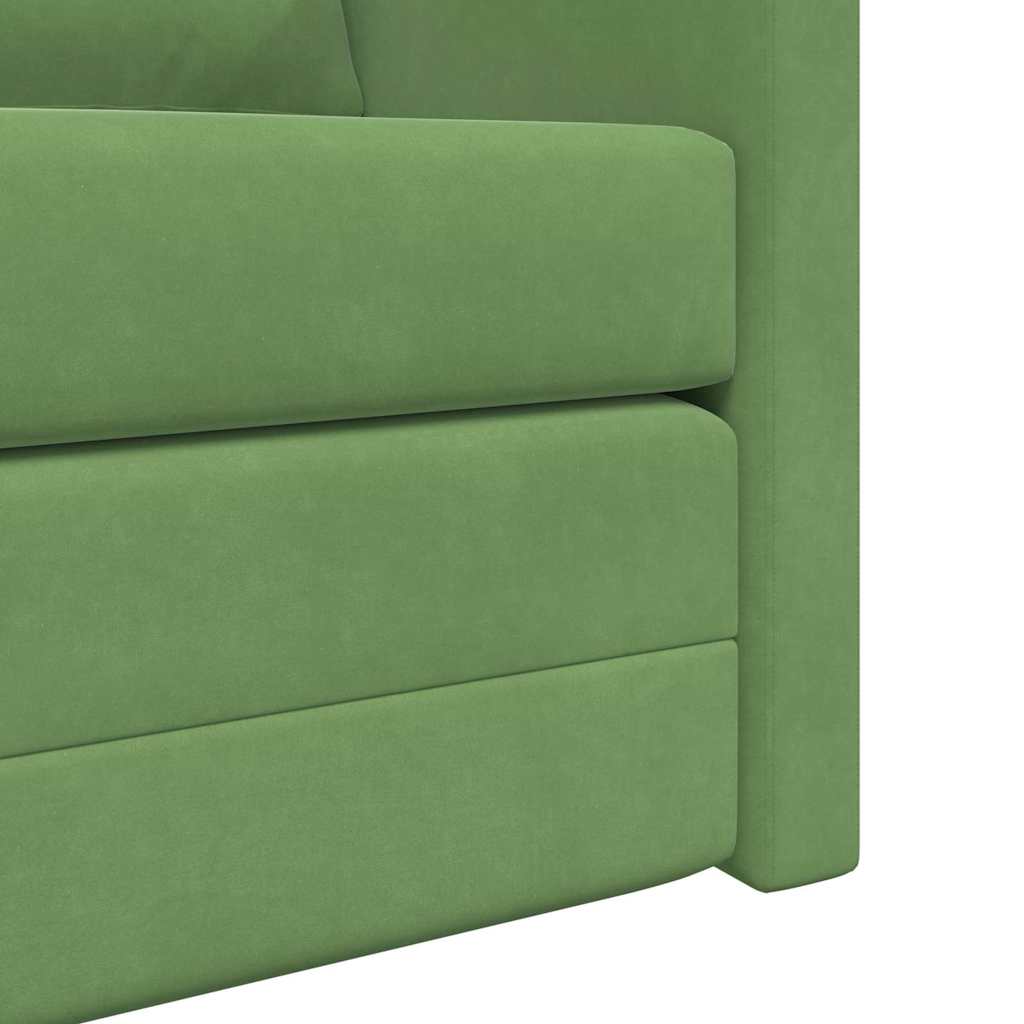 Floor Sofa Bed with Cushion Light green 122 x 70 x 60 cm Velvet